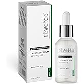 Revefee Hyaluronic Acid, Collagen Anti-Aging Face Serum, Botanical Blend, Hydrating,Plumping, Cruelty-Free, Wrinkle Reducing, Skin Brightening and Tightening for All Skin Types