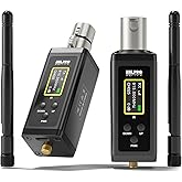 HHLPRO UHF Wireless XLR Transmitter and Receiver with Dual Antennas, 902-927MHz, 500ft Range, 50 Channels, Auto-Scaning, Plug on Wireless Mic Adapter for Audio Mixer, Remote Transmission, F30P