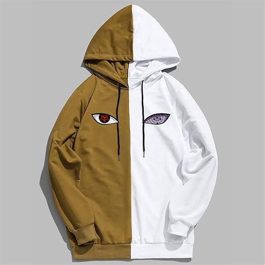 Amazon Co Jp Huanglihong Sjop 夏の新アニメブランドの印刷ツーカラーパーカープルオーバートレーナー原宿のヒップホップ軽装 Color 2brown Size S Home Kitchen