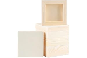ADXCO 8 Pack Wood Panels 4 x 4 Inch Unfinished Wood Canvas Wooden Panel Boards for Painting, Pouring, Arts Use with Oils, Acrylics