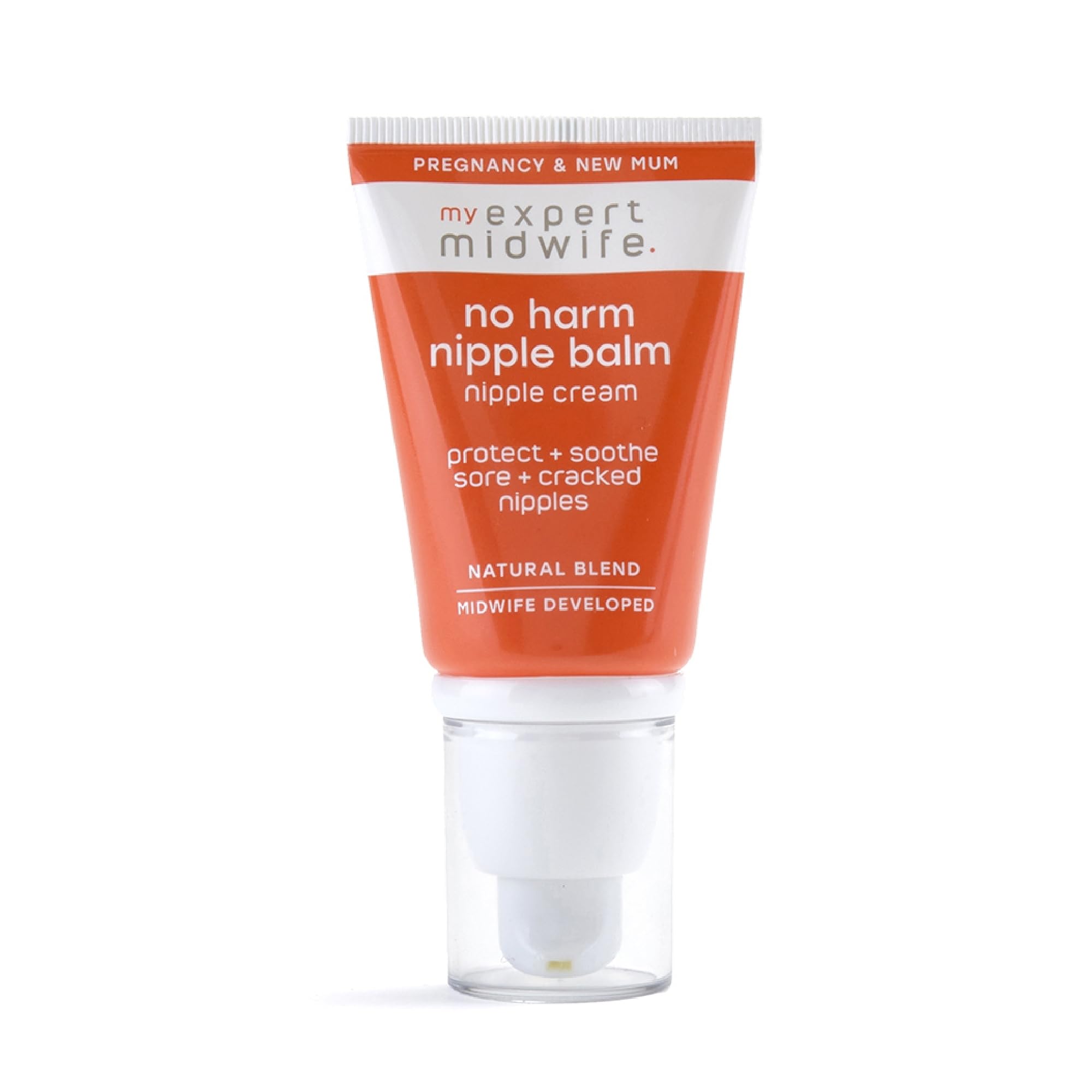 My Expert Midwife No Harm Nipple Balm, 100% Natural, medical grade Lanolin, fast relief, protection for sore cracked nipples. Moisturising, odourless, tasteless, breastfeeding Safe Nipple cream, 30ml