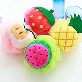 Omenluck 2Pcs Bath Shower Sponge Loofahs Mini Plush Fruit Shape Scrubber Pouf view 4