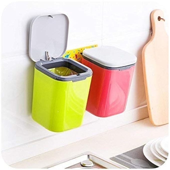 Buy Ostin Cute Plastic Table Garbage Bin Countertop with Lid, Small