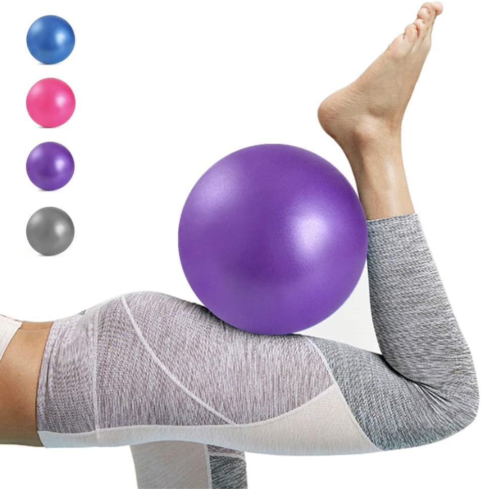 Kalovin Pilates Ball, Mini Exercise Ball, Barre Ball, 9 Inch Small Slip Resistant Balls with Inflatable Straw for Yoga, Pilates, Barre, Physical Therapy, Stability Exercise Training Gym