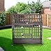 LUCKUP Heavy Duty Dog Cage Strong Metal Kennel and Crate for Medium and Large Dogs, Pet Playpen with Four Wheels,Easy to Install,48 inch,Black ... ...