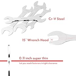 BILITOOLS Super Thin Open End Wrench Set, 9 Piece