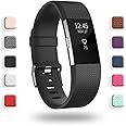 POY Replacement Bands Compatible for Fitbit Charge 2, Classic Edition Adjustable Sport Wristbands, Small Black