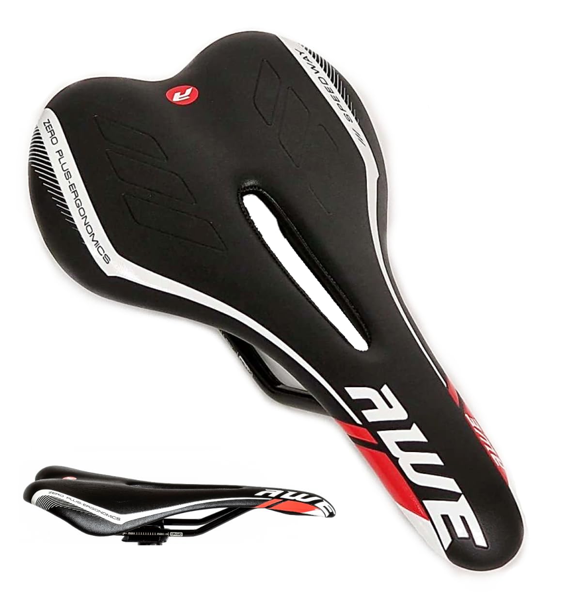 AWE® SUPER LIGHT Chromo Rails Adult Racing Saddle Mens Black/Red