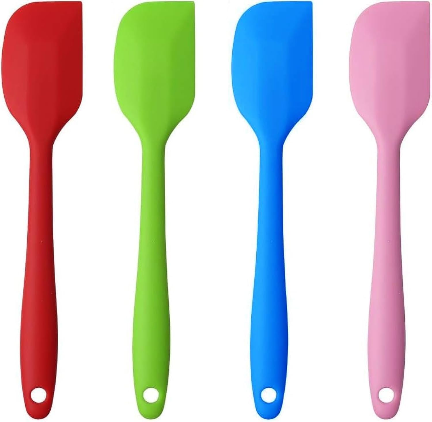 DAZISEN 4-Piece Large Silicone Spatula Set - Heat Resistant, Non-Stick, BPA Free, Multicolor