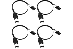 4pcs 4 Pin to 3 Pin RGB Adapter for Corsair RGB HUB Lighting Node & Commander CORE iCUE Commander CORE XT, PVC Converter to S