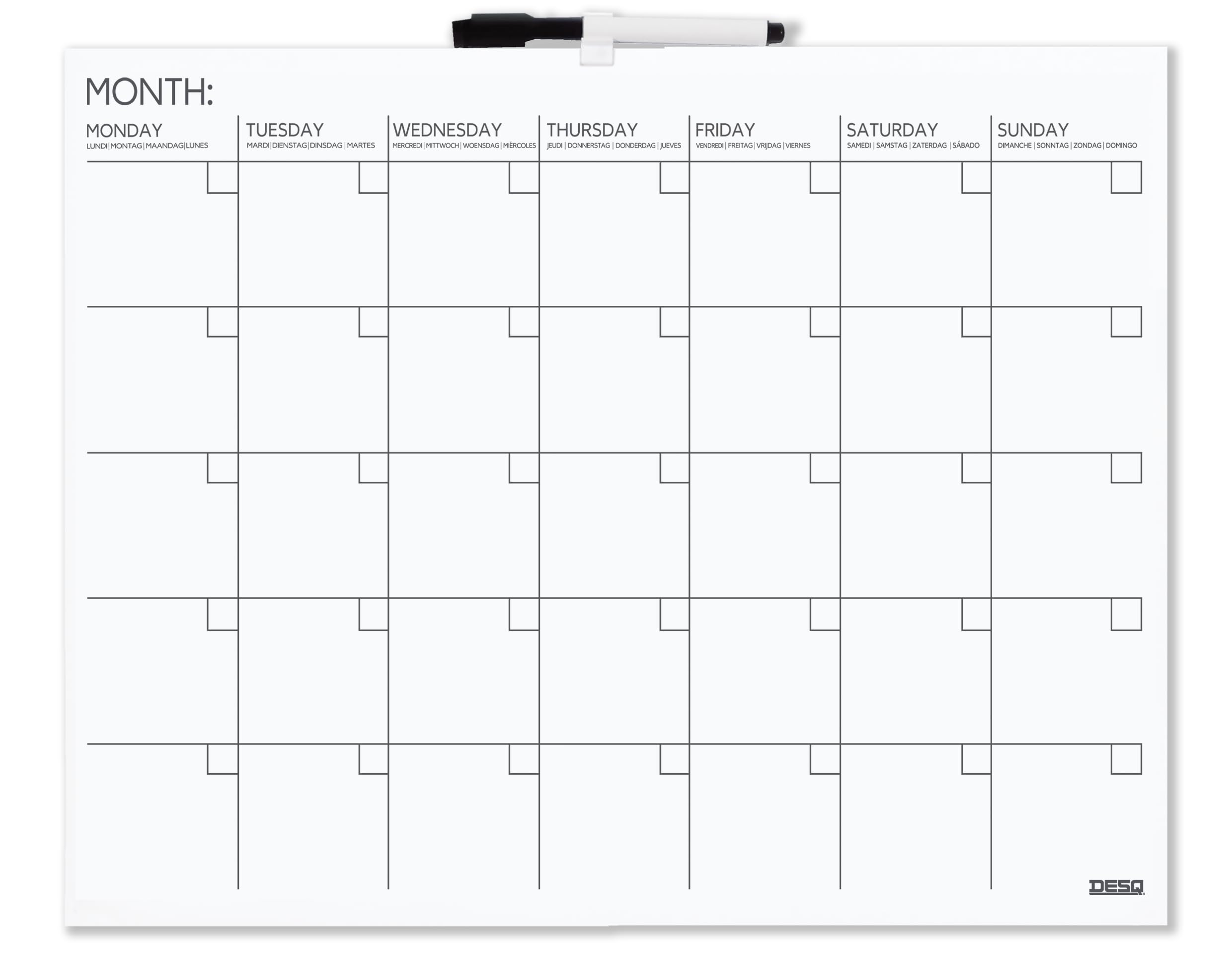 Desq 4217 Multilingual Print: Writeable and Magnetic White 40 x 50 cm