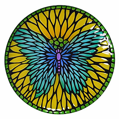 Peaktop 3208930 Bird Baths, Yellow/Blue Butterfly
