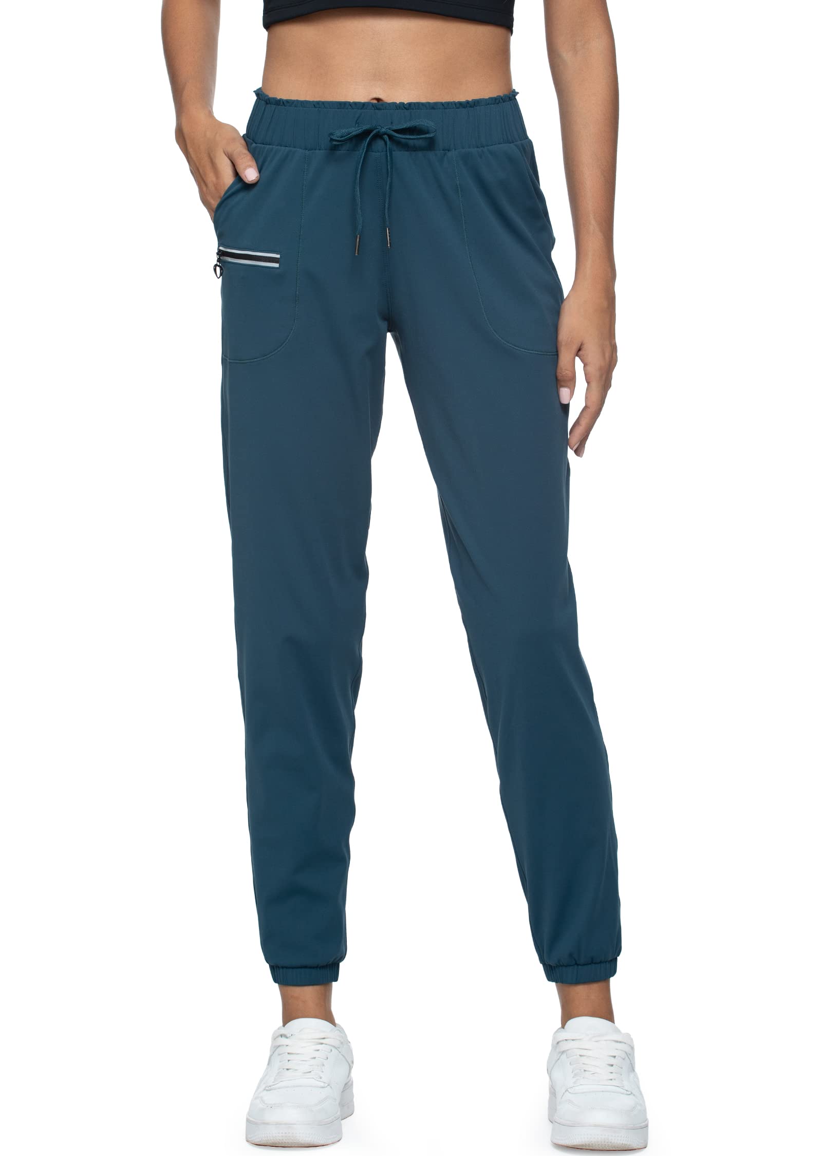 Photo 1 of ***MINOR DAMAGE*** Haowind Joggers for Women with Pockets Elastic Waist Workout Sport Gym Pants Comfy Lounge Yoga Running Pants(Dark Green M)