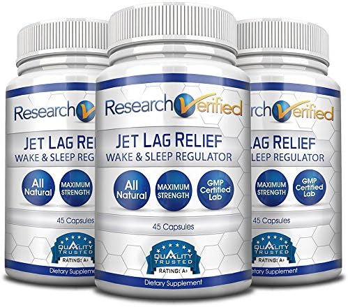 Research Verified Jet Lag Relief - The Best Jet Lag Supplement on the Market - With L-Ornithine, L-theanine and GABA. 100% money back guarantee! - 3 Bottle Supply (27 Flights)