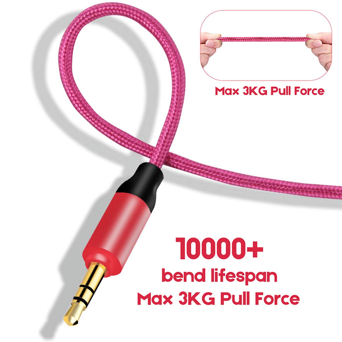 EVISTR 3.5mm Stereo Audio Cable [2Pack 6FT] Aux Cord Male to Male TRS 1/8 inch Jack Cables for Recorder, MP3 Player, Tablets, Headphones, Car & Home Stereos, Speakers More 3.5mm Audio Auxiliary Port