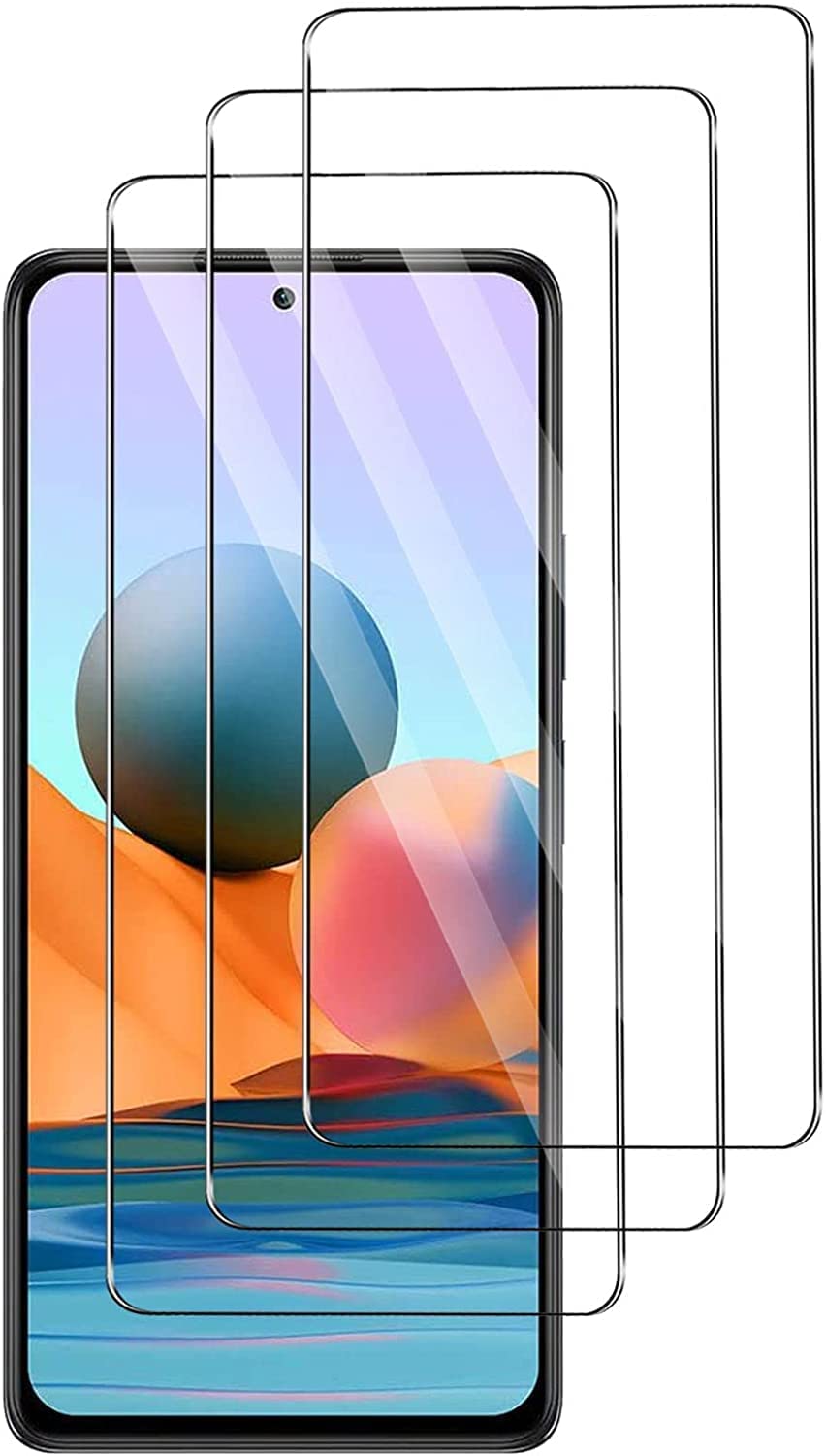 Screen Protector for Xiaomi Redmi Note 10 Pro, [3 Pack] Tempered Glass for Xiaomi Redmi Note 10 Pro, 9H Tempered Glass, Bubble-Free, High Definition, Anti-Scratch