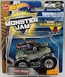 Hot Wheels Monster Jam 2018 Nite Glo Cage Grave Digger (Includes Re-Crushable Car) 1:64 Scale