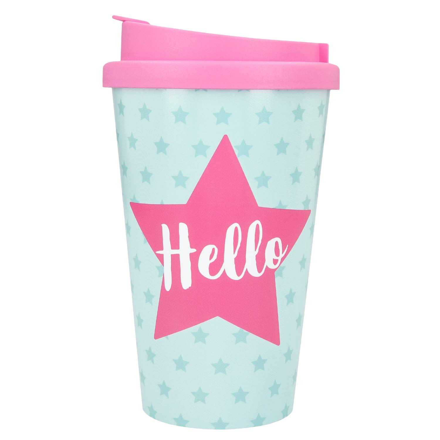 Depesche 2180.022 to Go Plastic Mug with Slogan 350 ml Hello Multi-Coloured