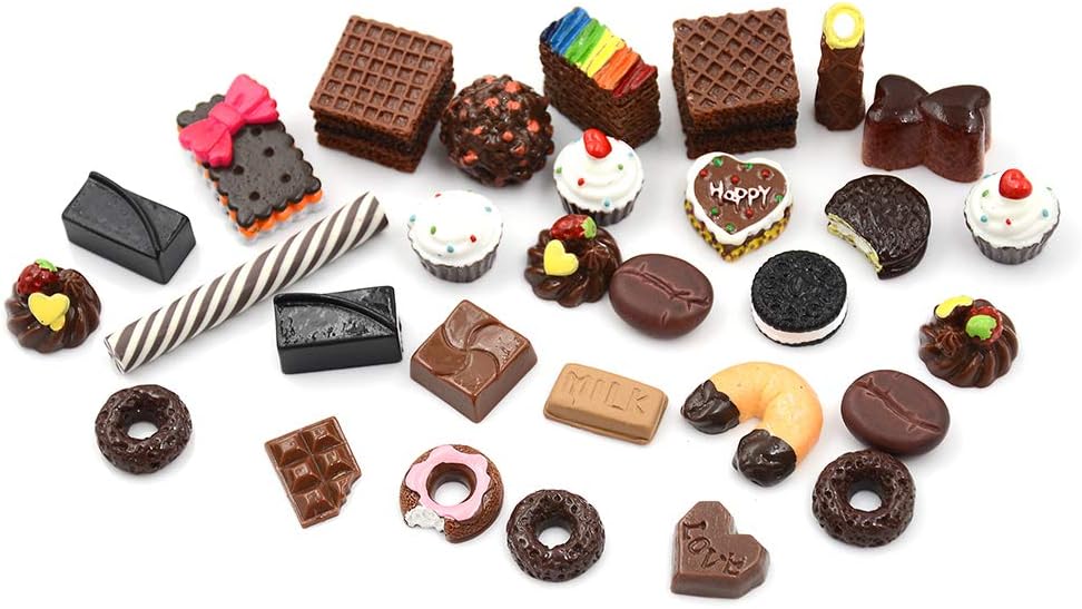 AOWA 30Pcs 1:12 Dollhouse Miniature Food Home Craft Ornament Doll Dessert Kids Toy