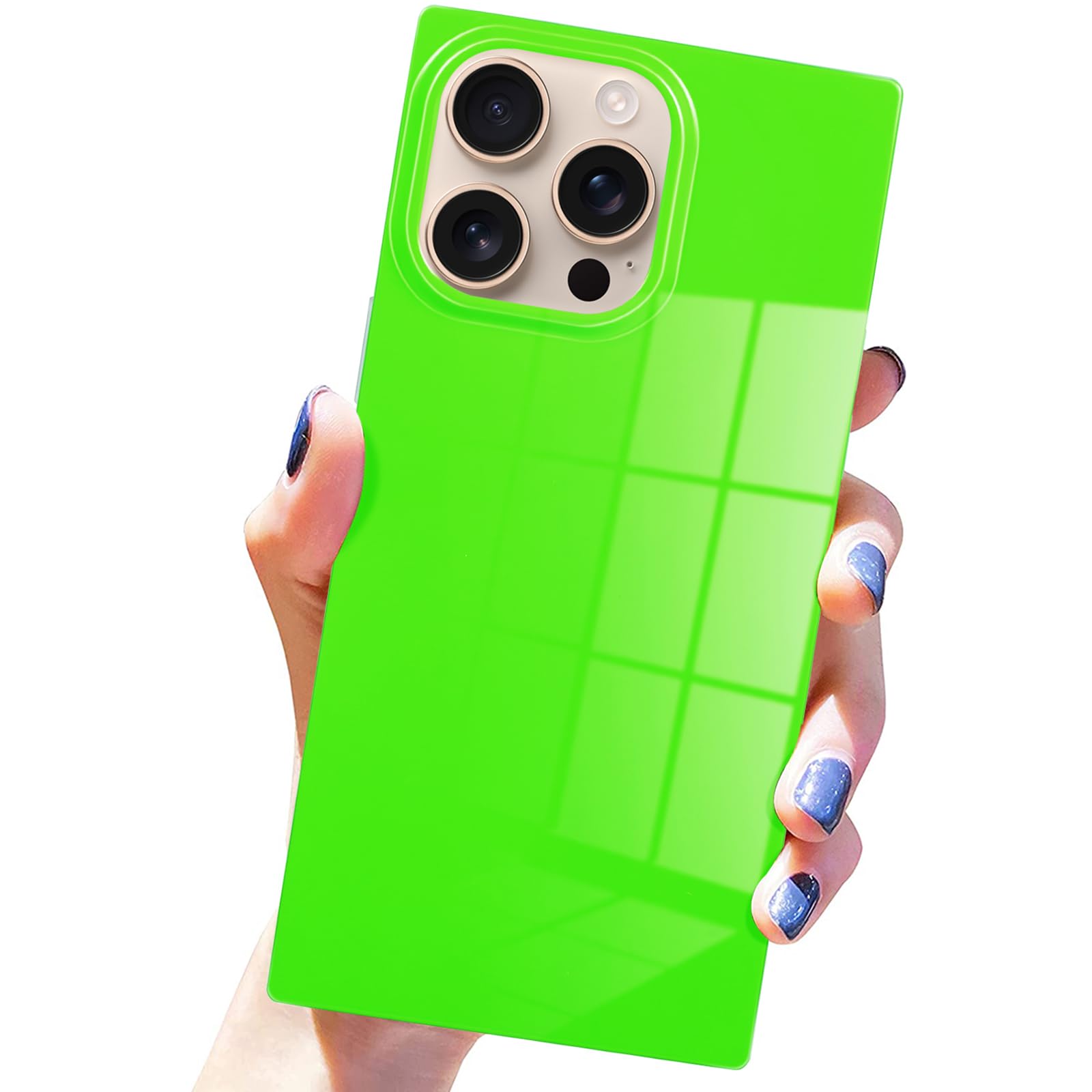 Pevezeda for iPhone 16 Pro Max Case, Bright Neon Trendy Shockproof Phone Case Cover for Women Girls [Never Fade] [Minimalist Aesthetic] [Reinforced Corners Protection] 6.9 inch, Neon Green