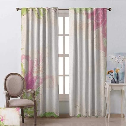 Amazon Com Youpinnong Pink And White Curtains And Valances