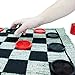 MIDWAY MONSTERS Giant 3-in-1 Checkers and Mega Tic Tac Toe with Reversible Rug – Indoor/Outdoor Jumbo Board Games for Family Fun & Parties