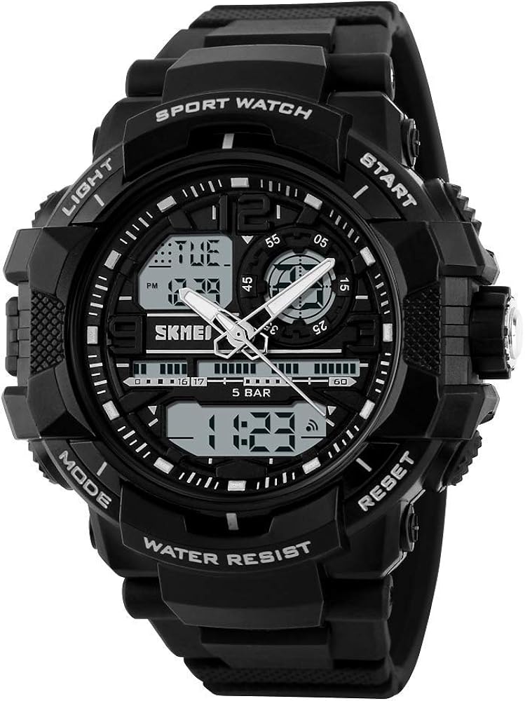 Buy SKMEI Men's Analogue Digital Watch with Black Colored Strap at