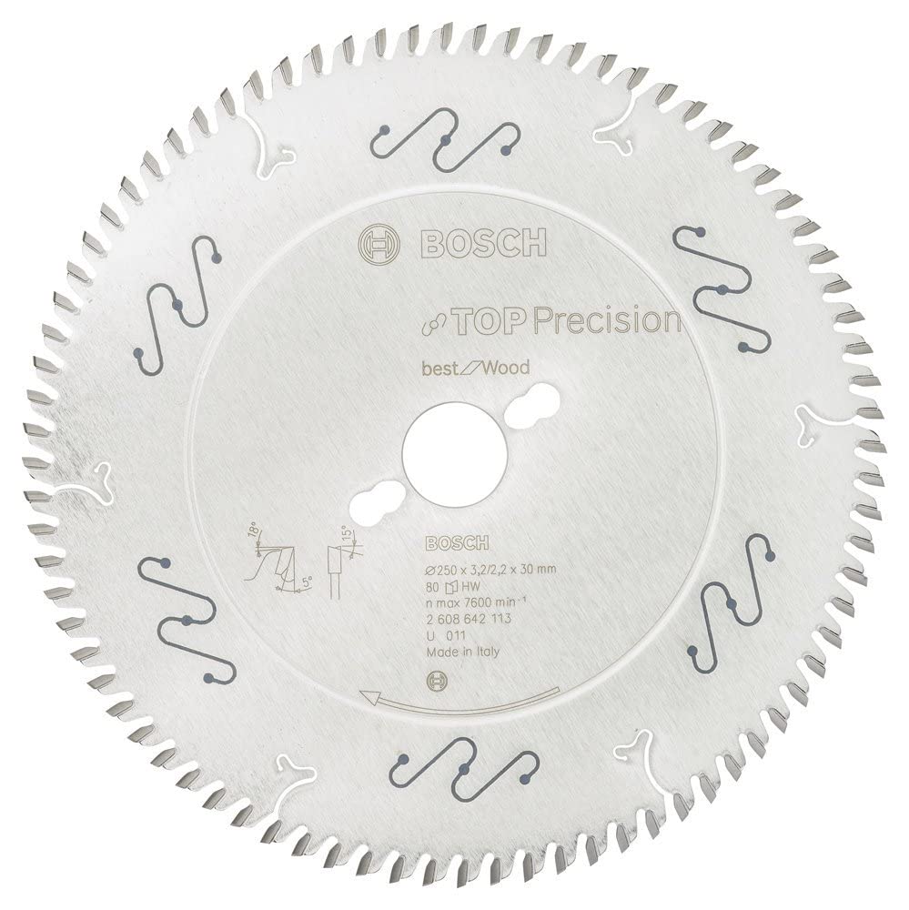 Bosch TKS 2608642113 Circular Saw Blade TP 250 x 30 x 3.2 / 2.2 80 Teeth, for Wood