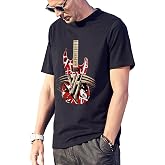 Vintage Classic Guitar T Shirt 1970s Outfits for Men Tee T-Shirt Black