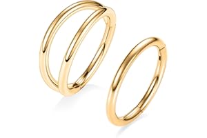 AROWRO Septum Jewelry Conch Piercing Jewelry Nose Hoop 20G 18G 16G 14G 12G 10G 316L Surgical Steel Hinged Segment Ring Hoop Helix Daith Rook Tragus Cartilage Earring Ring