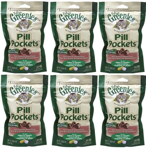Greenies Salmon Cat Pill Pockets 9.6 oz (6x1.6 oz bags) Greenies Salmon Cat Pill Pockets 9.6 oz (6x1.6 oz bags)