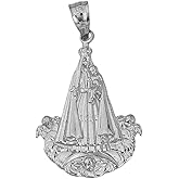 Claddagh Gold - Fine 925 Sterling Silver Our Lady of Charity Nuestra Senora de la Caridad del Cobre Charm Pendant