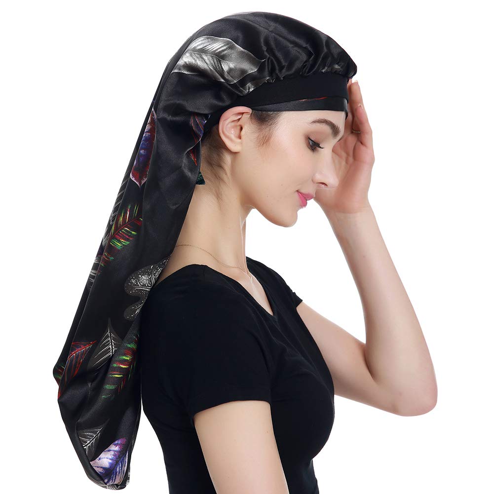 Alnorm Satin Braid Bonnet Satin Wrap Scarf for Hair