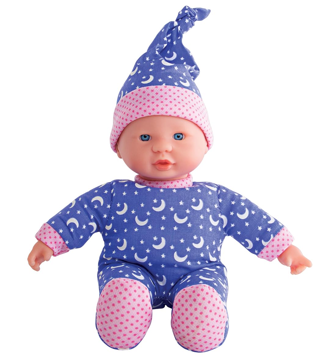 Simba Laura 105010010 Little Star Soft Body Doll in Cute Romper and Hat with Luminous Moons and Stars, 20 cm, Glow in The Dark, Baby Doll from 12 Months