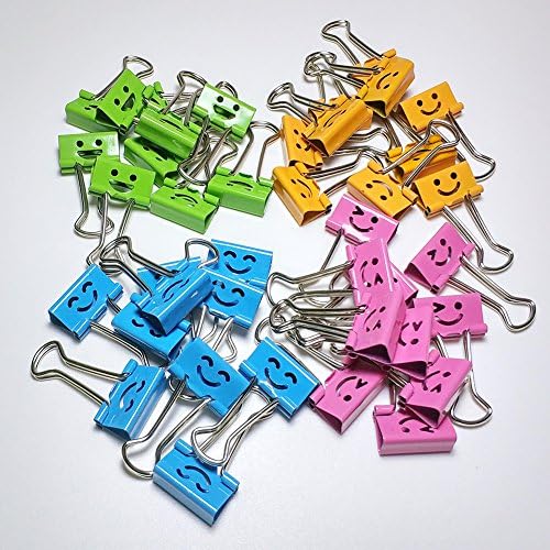 19mm ダブルクリップ かわいい 万能クリップ バインダークリップ 本とチケット挟み 笑顔デザイン 40個入り B07dbrkqqb 450円 大人気 New Arrival 最安値挑戦 年中無休 高品質 通販