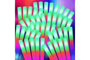 STYMIYA 48 Foam Glow Sticks for Party Pack: Wedding Essentials Parties Supplies Bulk - 3Modes Colorful Flashing Led Light Up Dark Stick - Dance Floor Props for Birthday Carnival Raves Concert (48 PK / SET)