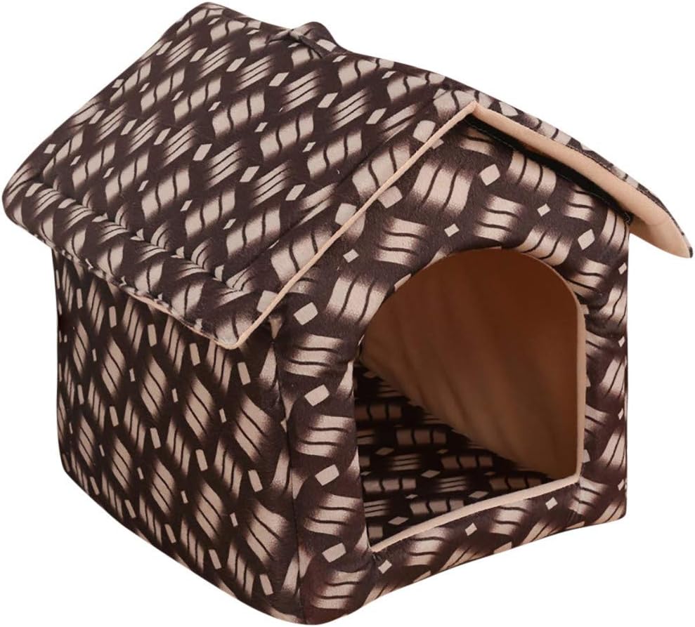 GorNorriss Kitty Cat Bed, Cat Houses/Cat Condo, Pet Products Outdoor Kitty House (Brown, S)