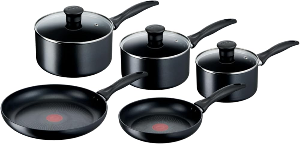 Tefal Induction Non-Stick 5-Piece Cookware Set Titanium Coating Thermo-Signal