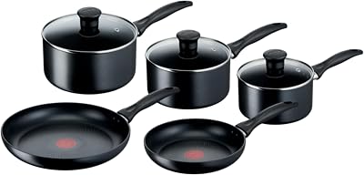 Tefal Induction Non-Stick 5-Piece Cookware Set Titanium Coating Thermo-Signal