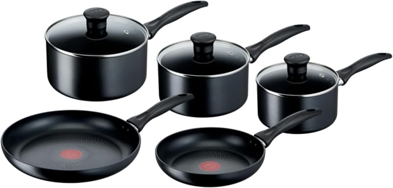 Tefal Induction Non-Stick 5-Piece Cookware Set Titanium Coating Thermo-Signal