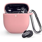 Silicone Cover for Bose QuietComfort Earbuds II 2022, Soft Shockproof Silicone Protective Case Sleeve Skin Cover for Bose QuietComfort Earbuds II (Pink)