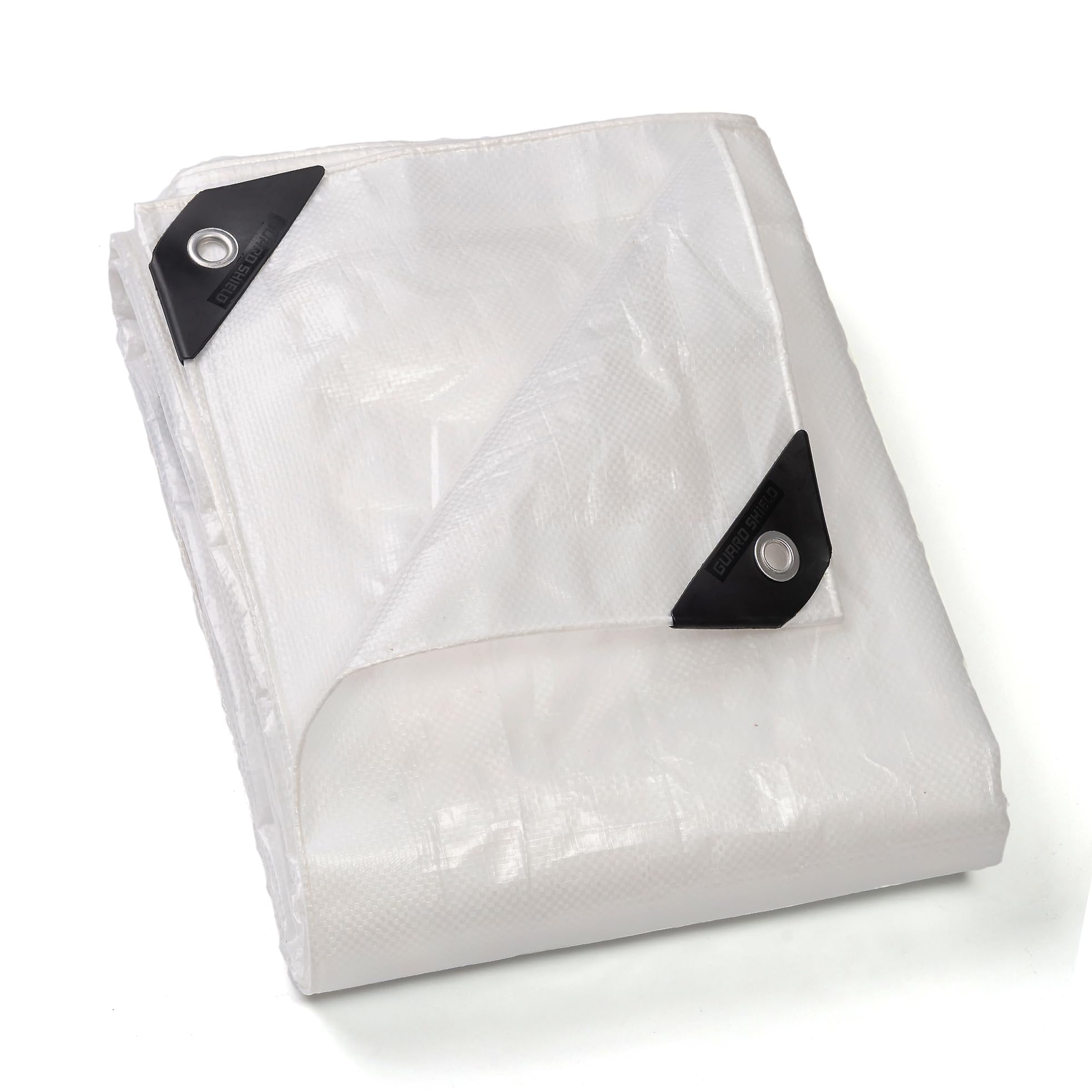 GUARD SHIELD Clear White Tarp Heavy Duty 16x16 Feet Waterproof for Outdoor Garden Poly Cover UV Resistant Transparent Tarpaulin10mil Image