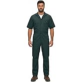 Natural Uniforms Mens Short Sleeve Zip Up Coverall, Stain and Wrinkle Resistant (Hunter Green, Large)