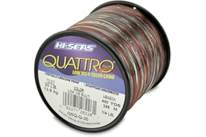 HI-SEAS Quattro Monofilament Fishing Line - Low-vis 4 Color Camo, Strong & Durable Performance Saltwater Main Line