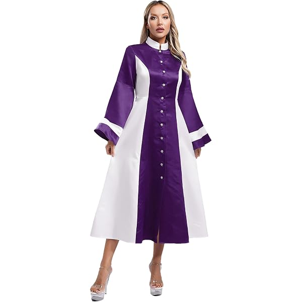 Sinleey Women Church Robe Stand Collar Flared Sleeve Loose Fit Choir Clergy  Maxi Dress Minister Pastor Robe Burgundy Medium at Amazon Women's Clothing  store