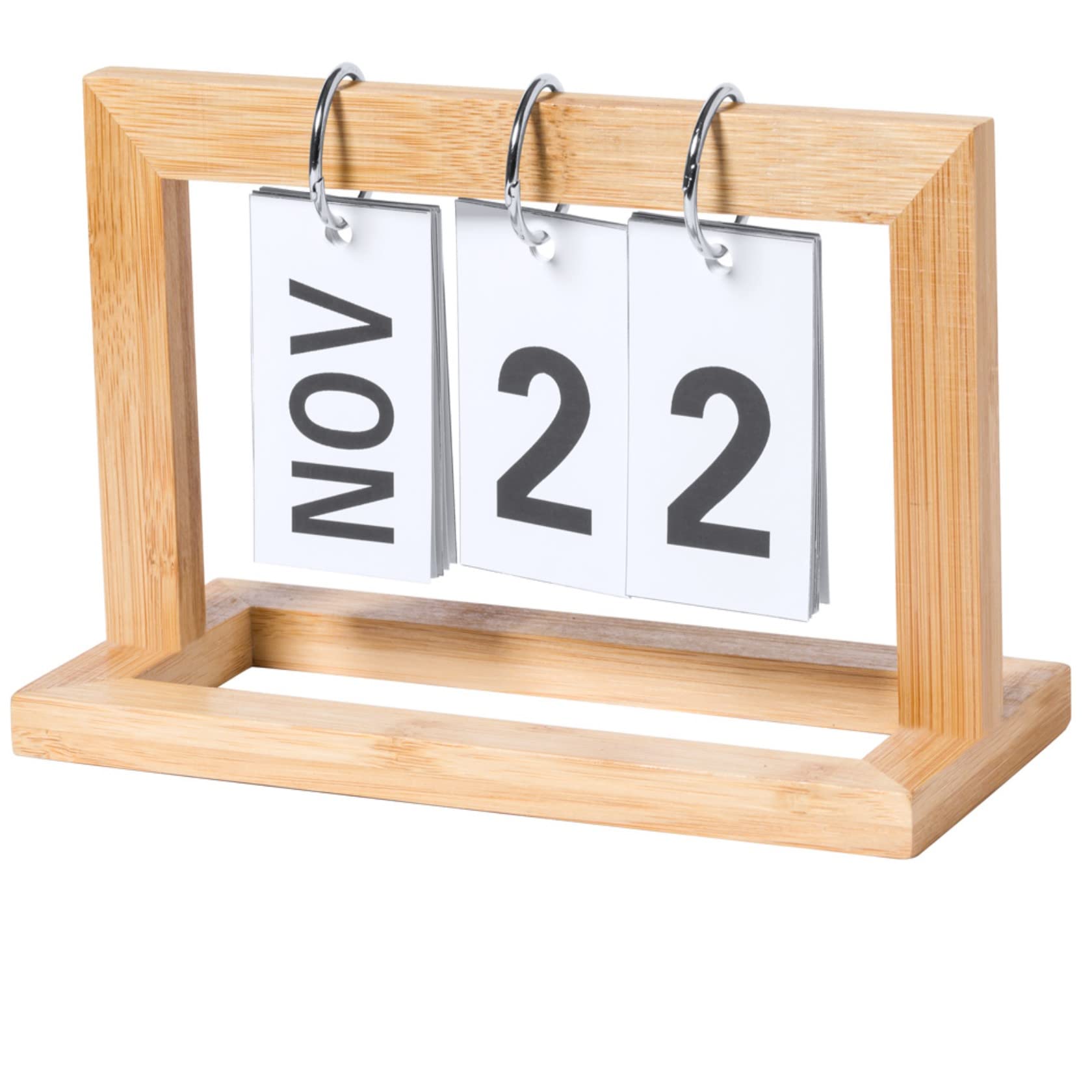 Bamboo Wood Perpetual Calendar - Desk Calendar for Office, Household and Desk