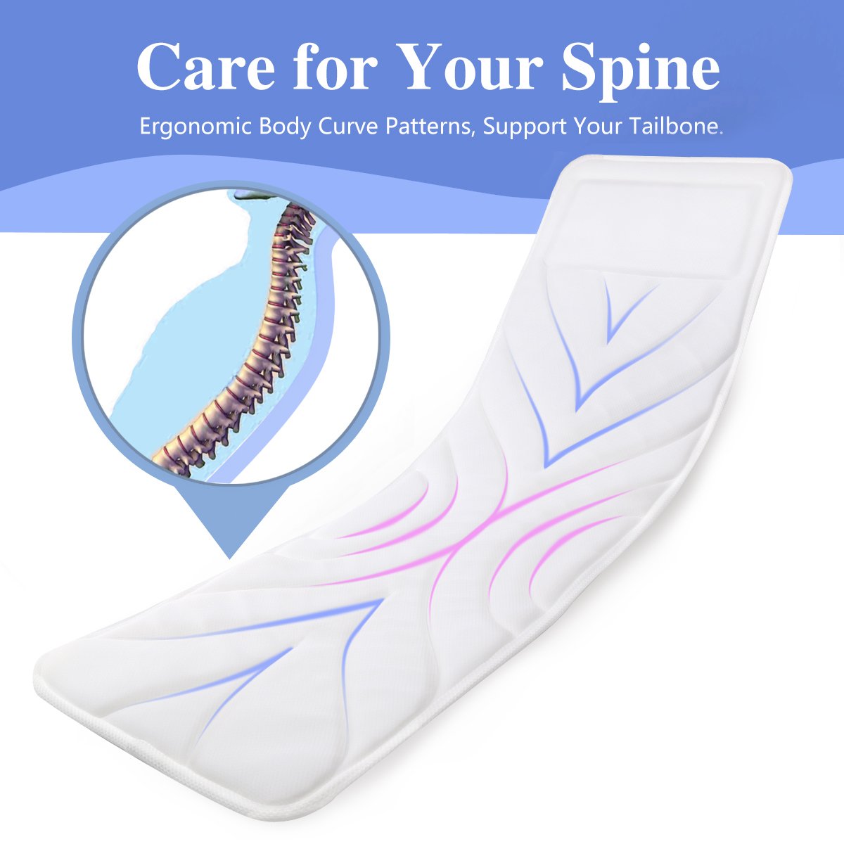 Bath Pillows Home Shoulder & Tailbone Support Neck Luxury Spa Cushion/Bathtub Mat with Extra