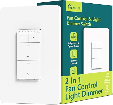 Smart Ceiling Fan Control And Dimmer Light Switch Neutral Wire Needed Treatlife Single Pole Wi Fi Light Switch Fan Speed Control Works With Alexa Google Assistant Schedule Remote Control 1pack Amazon Com Industrial Scientific