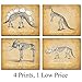 Original Dinosaurs Art Prints - Set of Four Dinosaur Bedroom Decor Photos (8x10) Unframed - Makes a Great Kid's Room Decor and Gift Under $20 for Dinosaur Enthusiasts