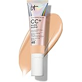 IT Cosmetics CC+ Nude Glow - Medium Coverage Foundation with SPF 40 & Brightening Glow Serum, Lightweight Skin Tint, 2% Niacinamide + Hyaluronic Acid, Up to 24H Hydration, Normal/Dry Skin - 1.08 fl oz